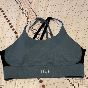 Titan Women's Teal and Black Sports Bra